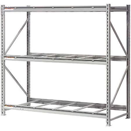 Global Industrial 3 Level, Extra High Cap Bulk Storage Rack, No Deck, Starter, 60inW x 24inD x 72inH 504407